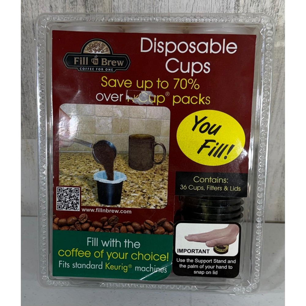 Fill n Brew Disposable Coffee Cups 36ct Keurig Compatible Pods